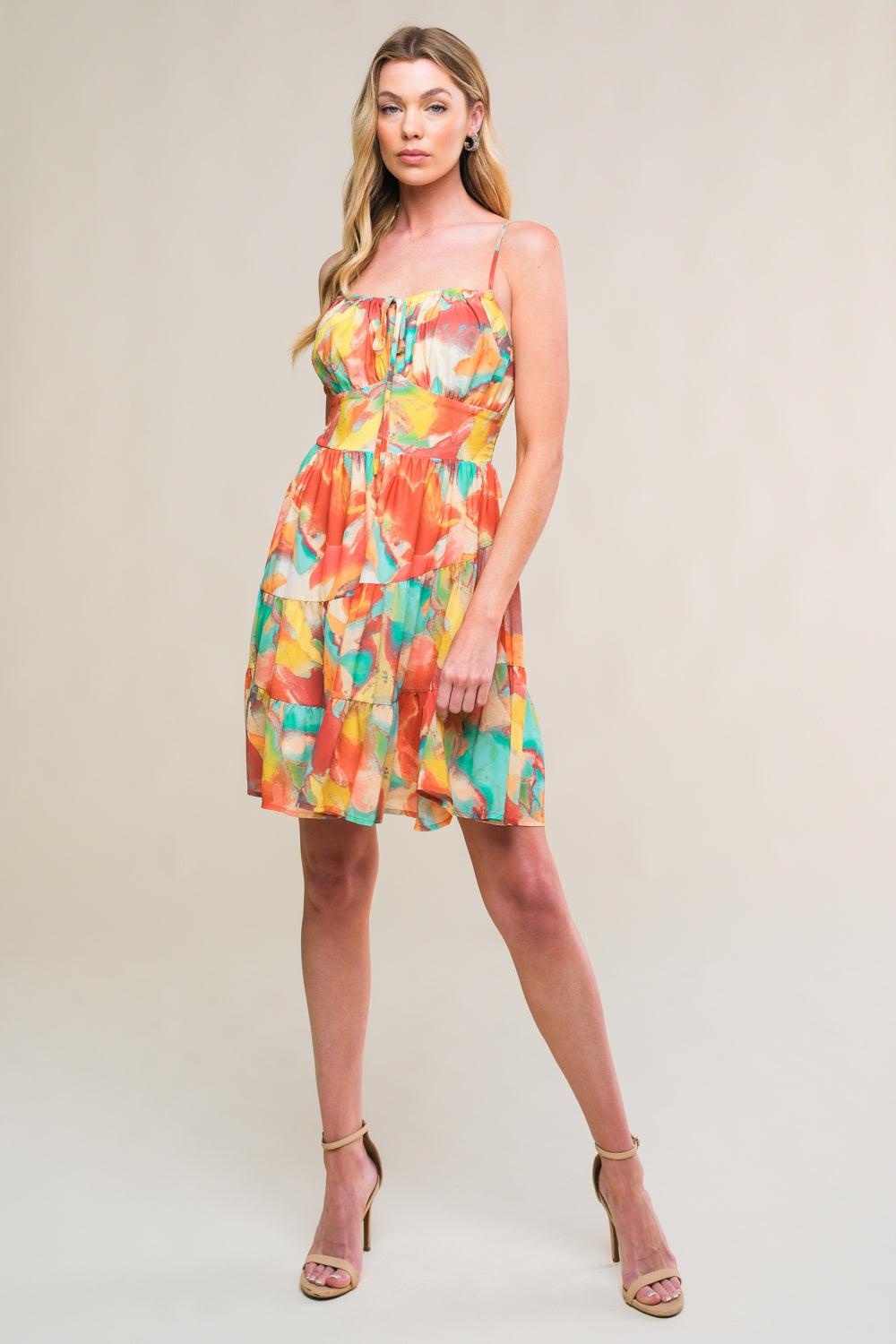 MAJESTIC ENERGY WOVEN MINI DRESS Flying Tomato