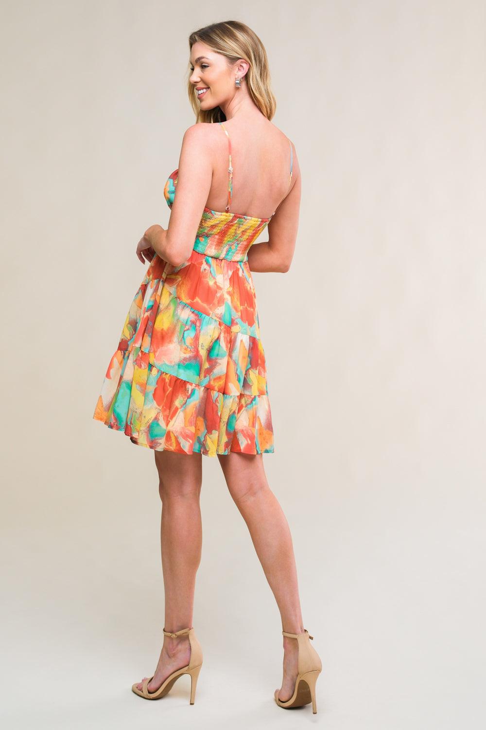 MAJESTIC ENERGY WOVEN MINI DRESS Flying Tomato