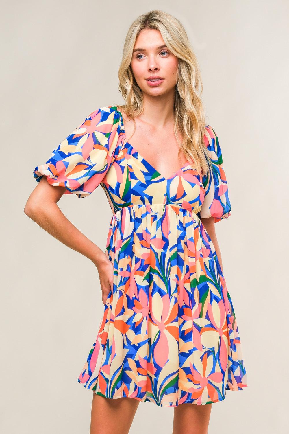 STATE OF BLISS WOVEN MINI DRESS Flying Tomato