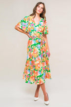 EFFERVESCENT LOVE TRUE WRAP MIDI DRESS Flying Tomato