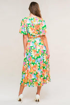 EFFERVESCENT LOVE TRUE WRAP MIDI DRESS Flying Tomato