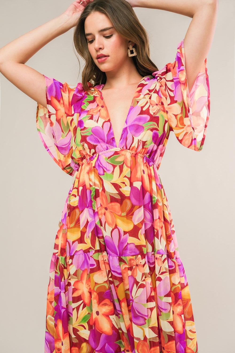 START LOOKING WOVEN MIDI DRESS Flying Tomato