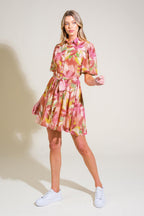 WHIMSICAL WAVES WOVEN MINI DRESS Flying Tomato