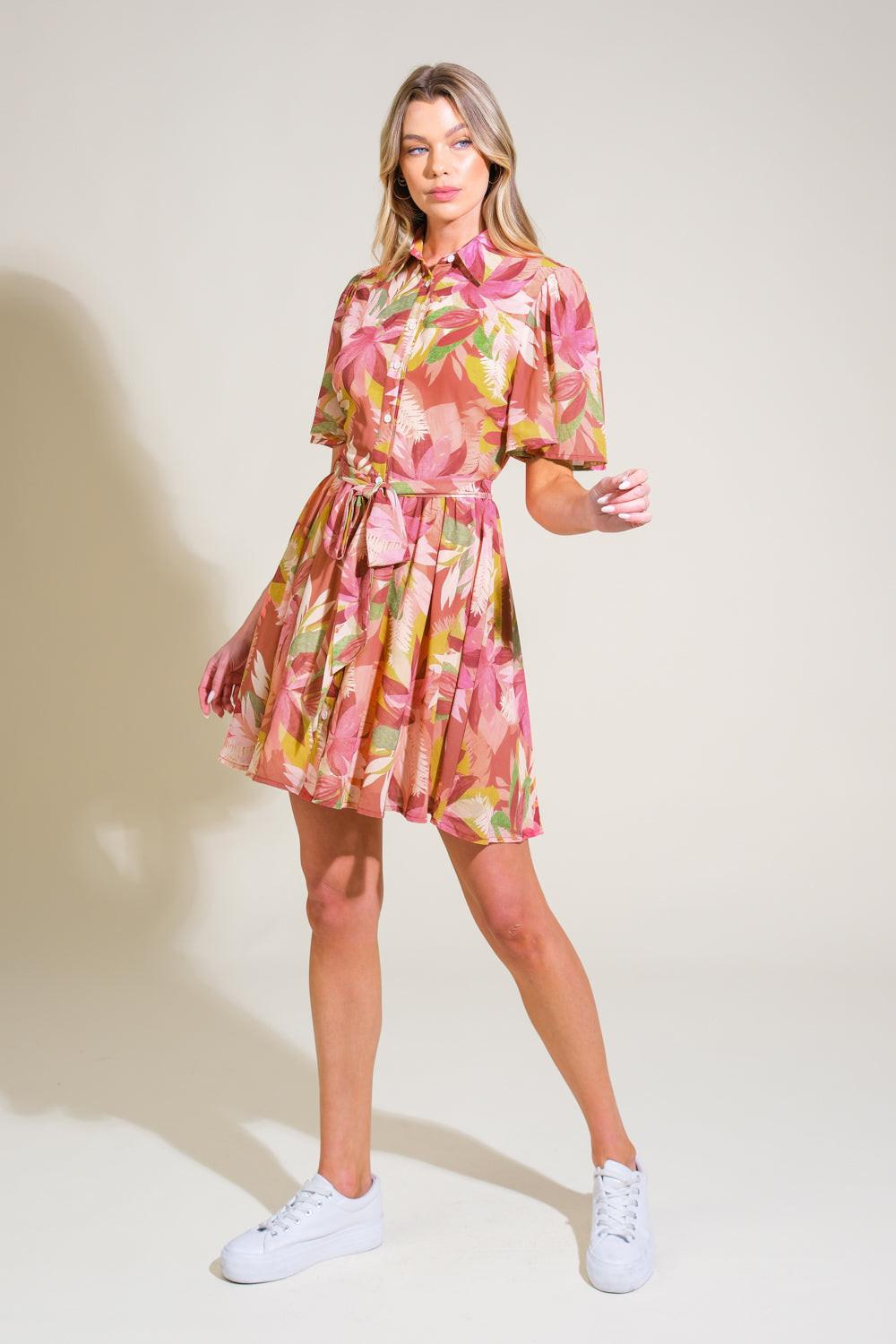 WHIMSICAL WAVES WOVEN MINI DRESS Flying Tomato
