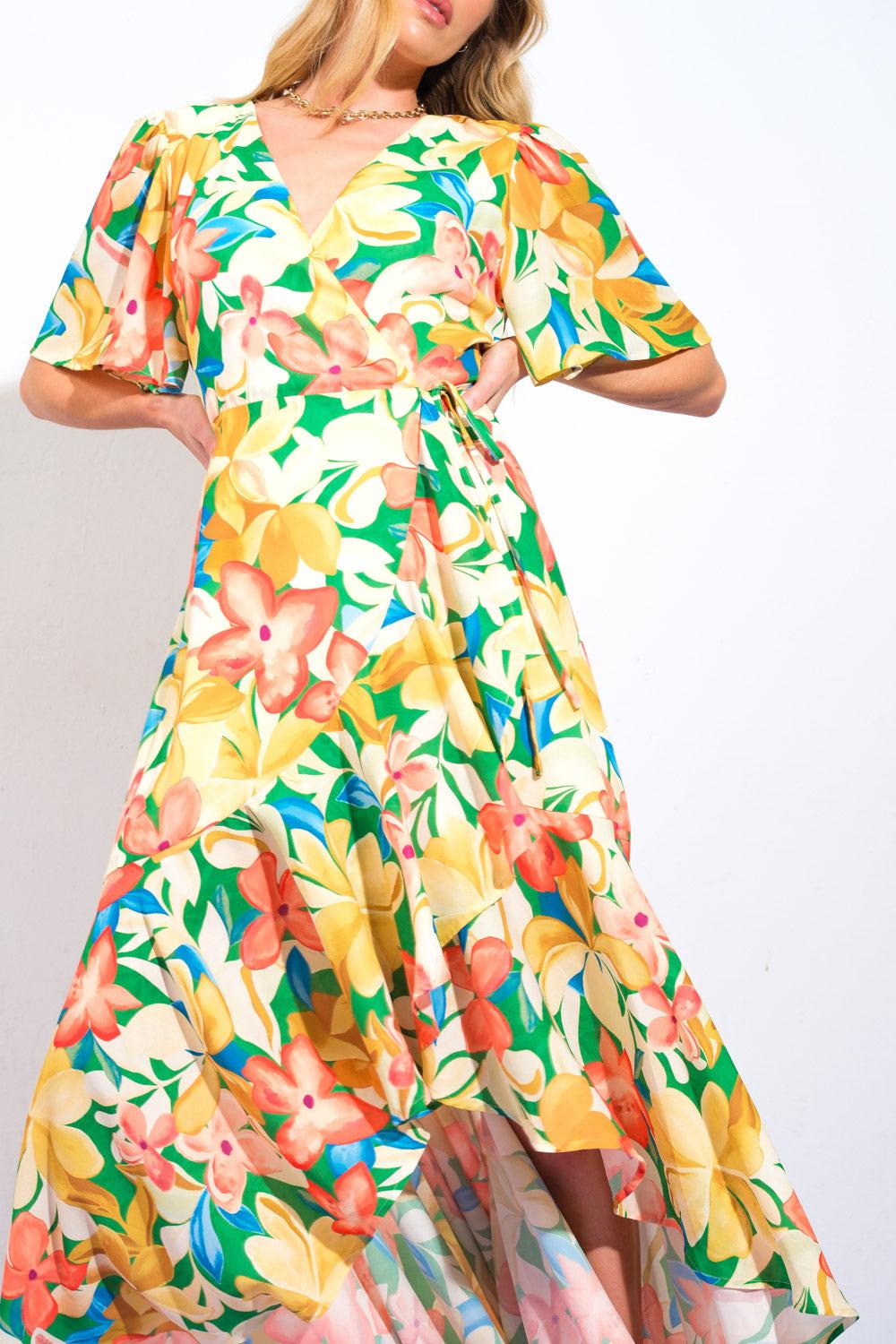 ELABORATE CHARM WOVEN HI-LO DRESS Flying Tomato
