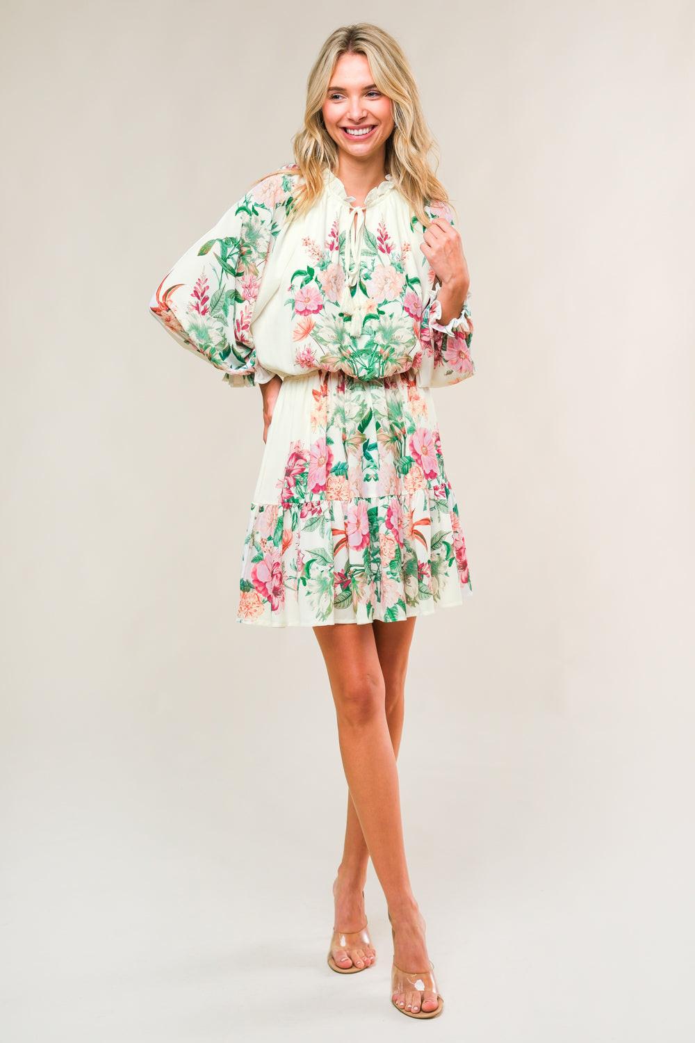 HAPPIEST HERE WOVEN MINI DRESS Flying Tomato