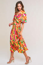 IRRESISTIBLE FUN WOVEN MIDI DRESS Flying Tomato