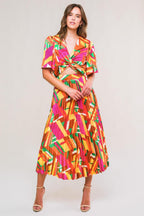 IRRESISTIBLE FUN WOVEN MIDI DRESS Flying Tomato