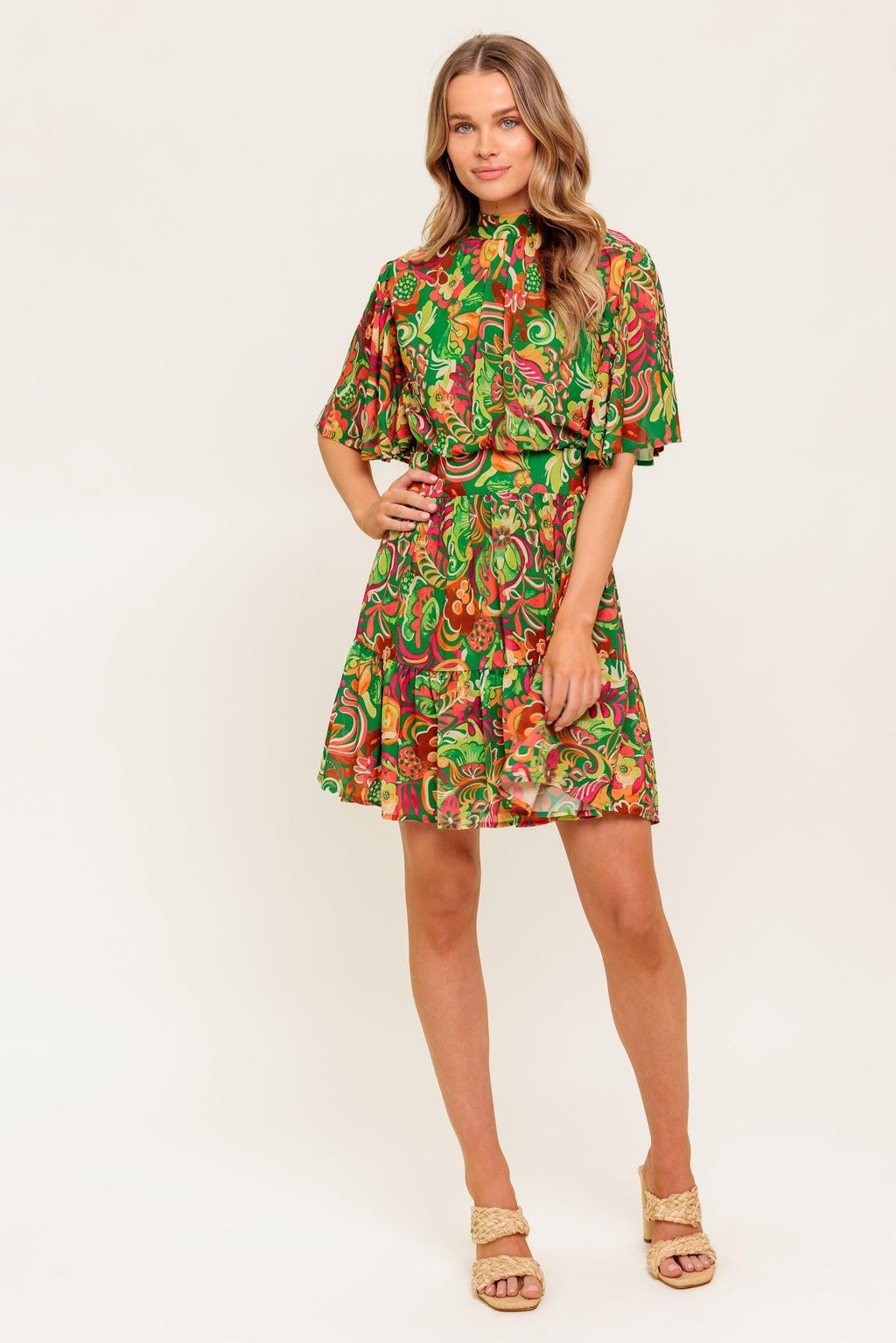 CLEAN AESTHETIC WOVEN MINI DRESS Flying Tomato