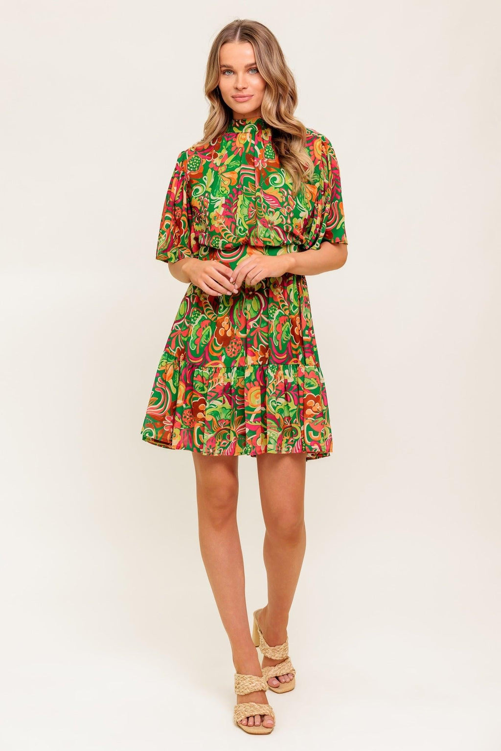 CLEAN AESTHETIC WOVEN MINI DRESS Flying Tomato