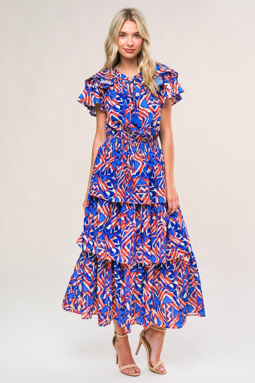 BACK TO FUN WOVEN MIDI DRESS Flying Tomato