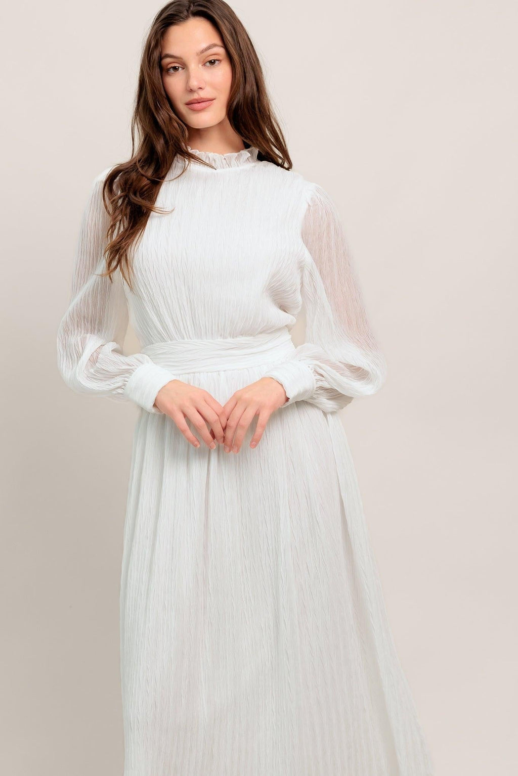 FOREVER WAITING WOVEN MIDI DRESS Flying Tomato
