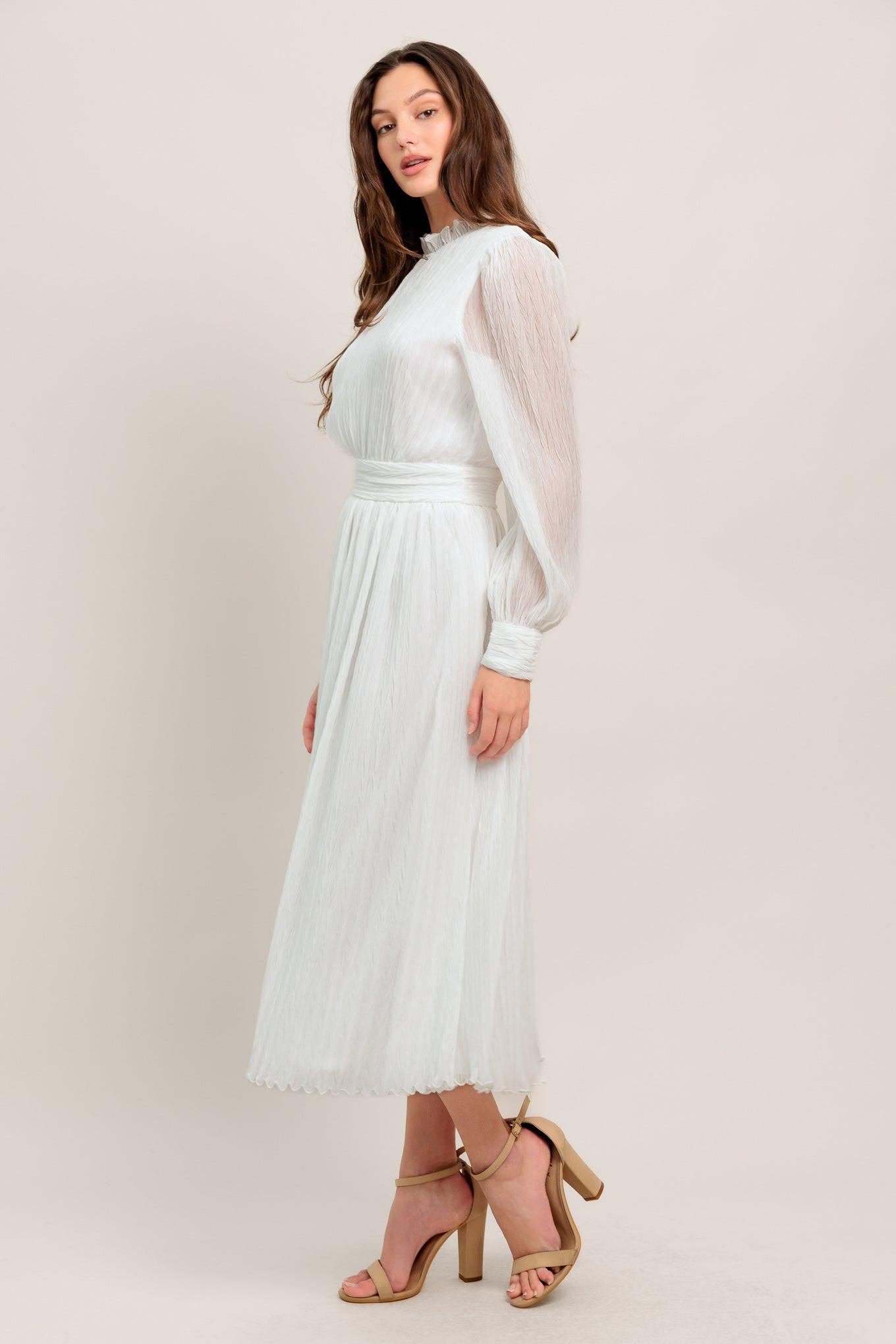 FOREVER WAITING WOVEN MIDI DRESS Flying Tomato