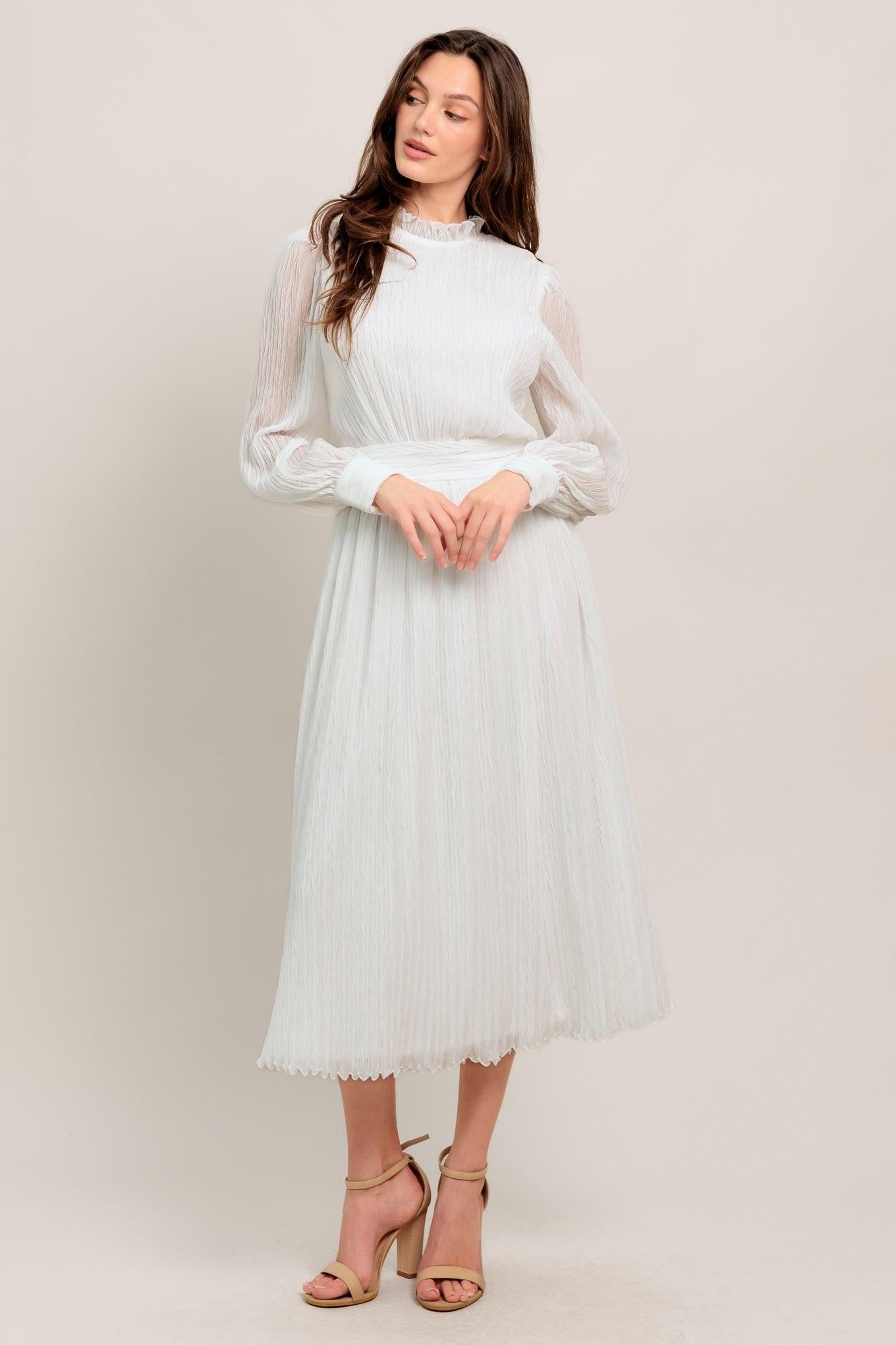 FOREVER WAITING WOVEN MIDI DRESS Flying Tomato