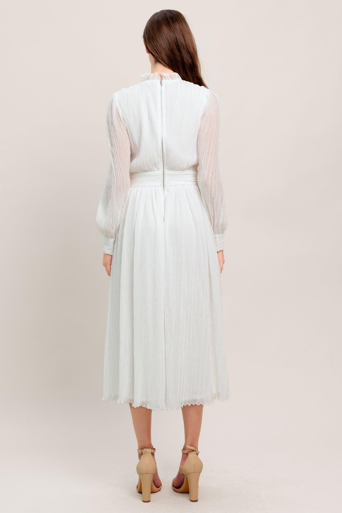 FOREVER WAITING WOVEN MIDI DRESS Flying Tomato