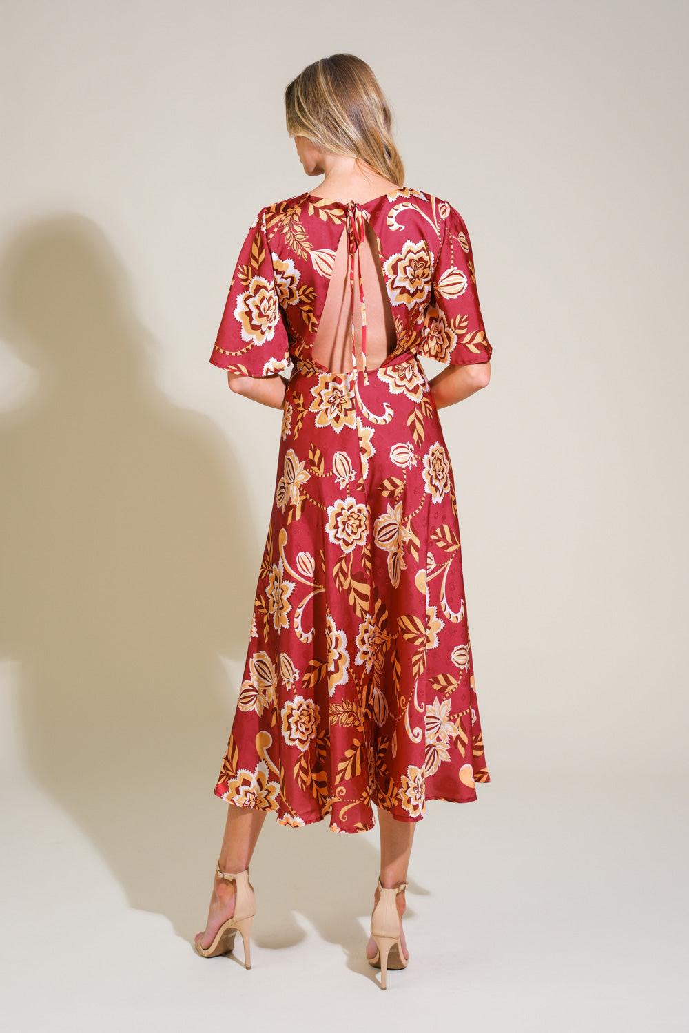 TOTAL FRILL WOVEN MIDI DRESS Flying Tomato