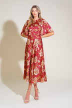 TOTAL FRILL WOVEN MIDI DRESS Flying Tomato