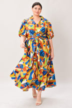 SATURDAY FEELINGS WOVEN MIDI DRESS Flying Tomato