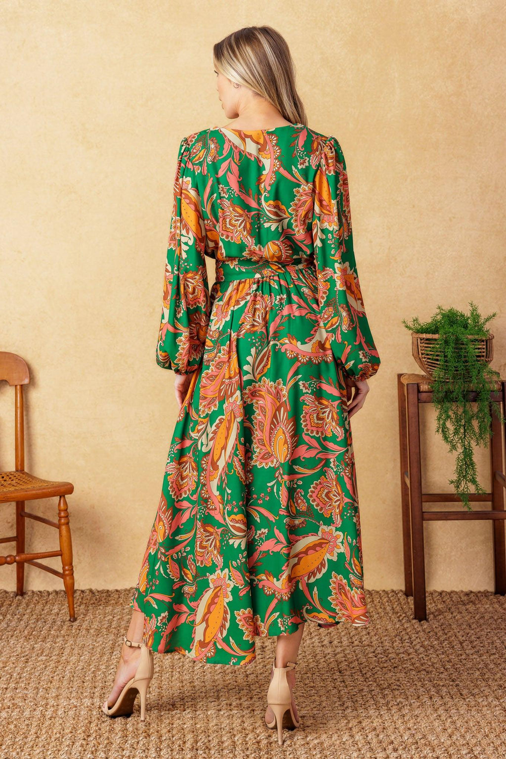 SUNNYSIDE FLORALS WOVEN MIDI DRESS Flying Tomato