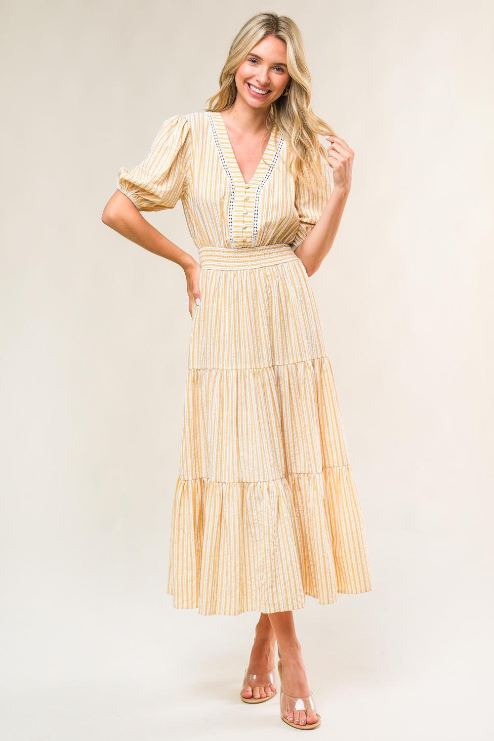 WITH THE GIRLS WOVEN MIDI DRESS Flying Tomato