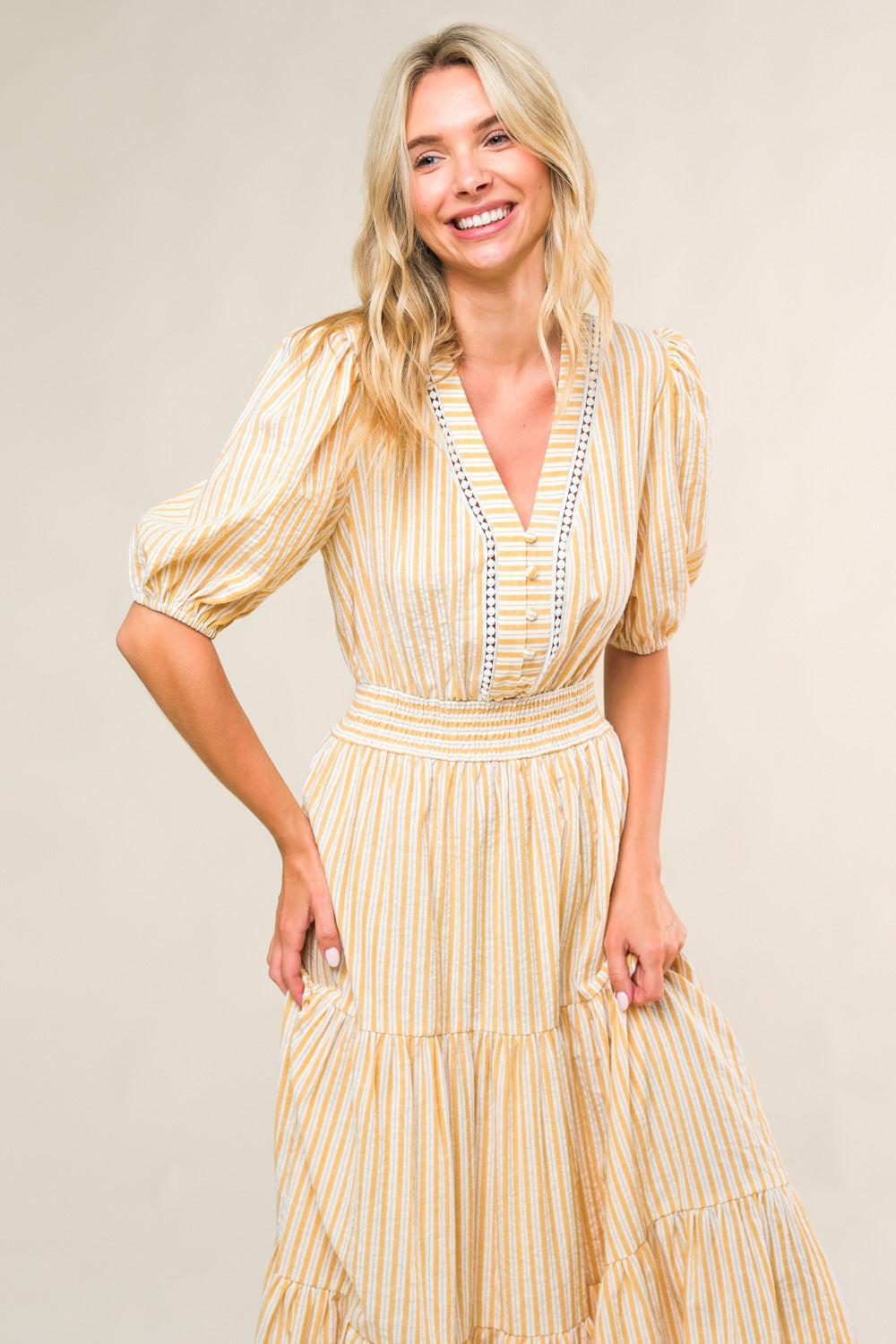 WITH THE GIRLS WOVEN MIDI DRESS Flying Tomato