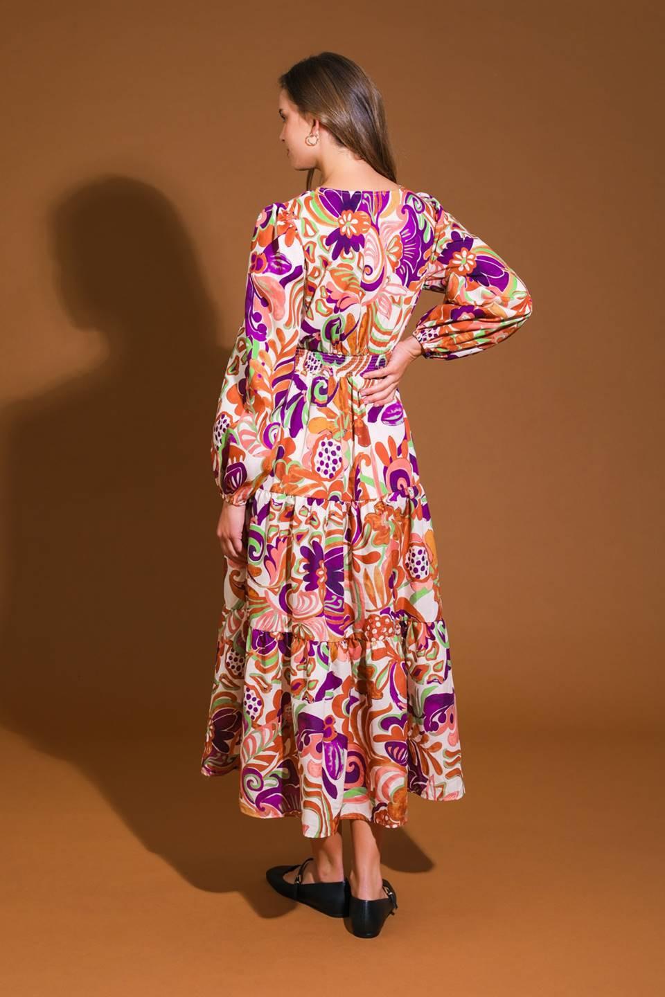 BLOSSOM BEAUTY WOVEN MIDI DRESS Flying Tomato