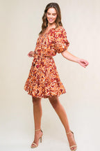 FLORA HARMONY WOVEN MINI DRESS Flying Tomato
