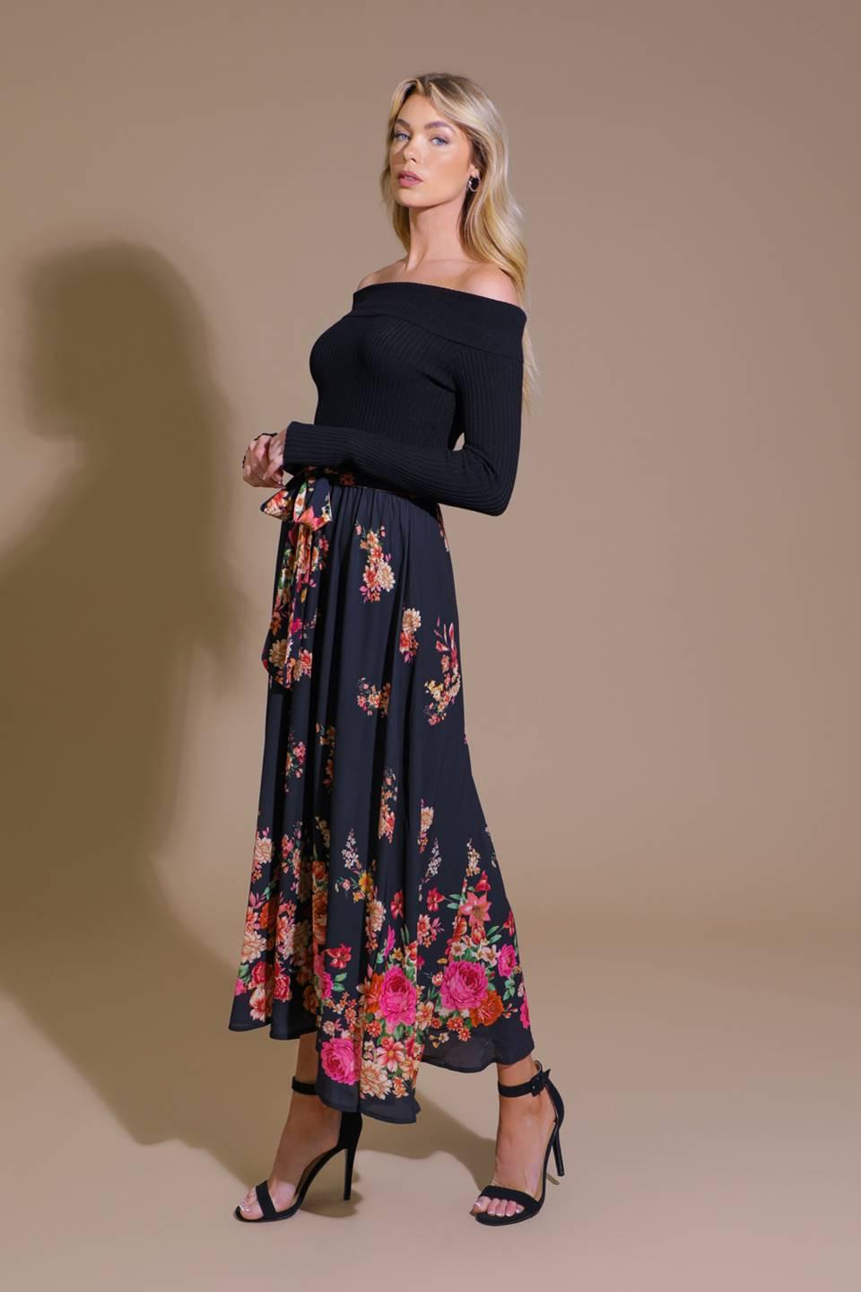 MORNING SONG SWEATER  WOVEN MIDI DRESS Flying Tomato
