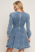 YOUR SWEETIE DENIM MINI DRESS Flying Tomato