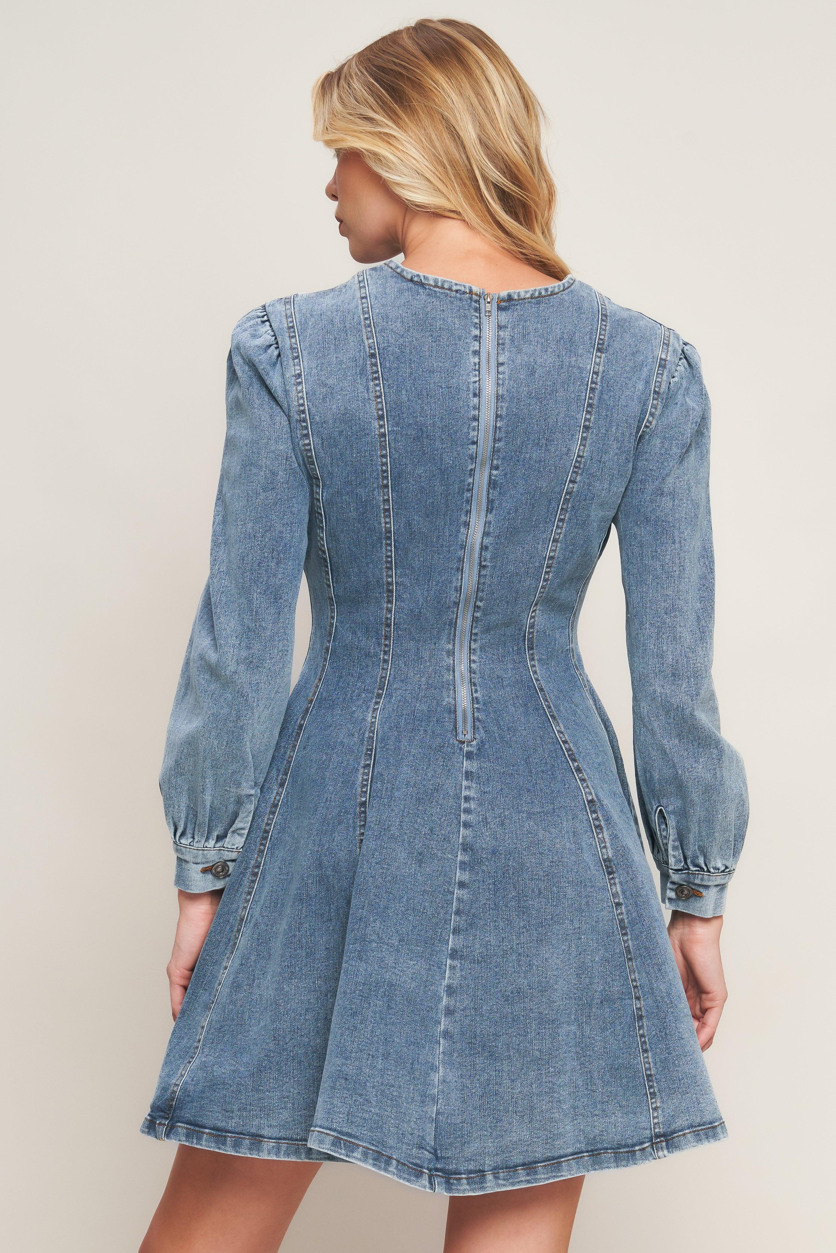 YOUR SWEETIE DENIM MINI DRESS Flying Tomato