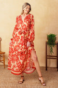 BACK IN ACTION WOVEN MIDI DRESS Flying Tomato