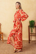 BACK IN ACTION WOVEN MIDI DRESS Flying Tomato