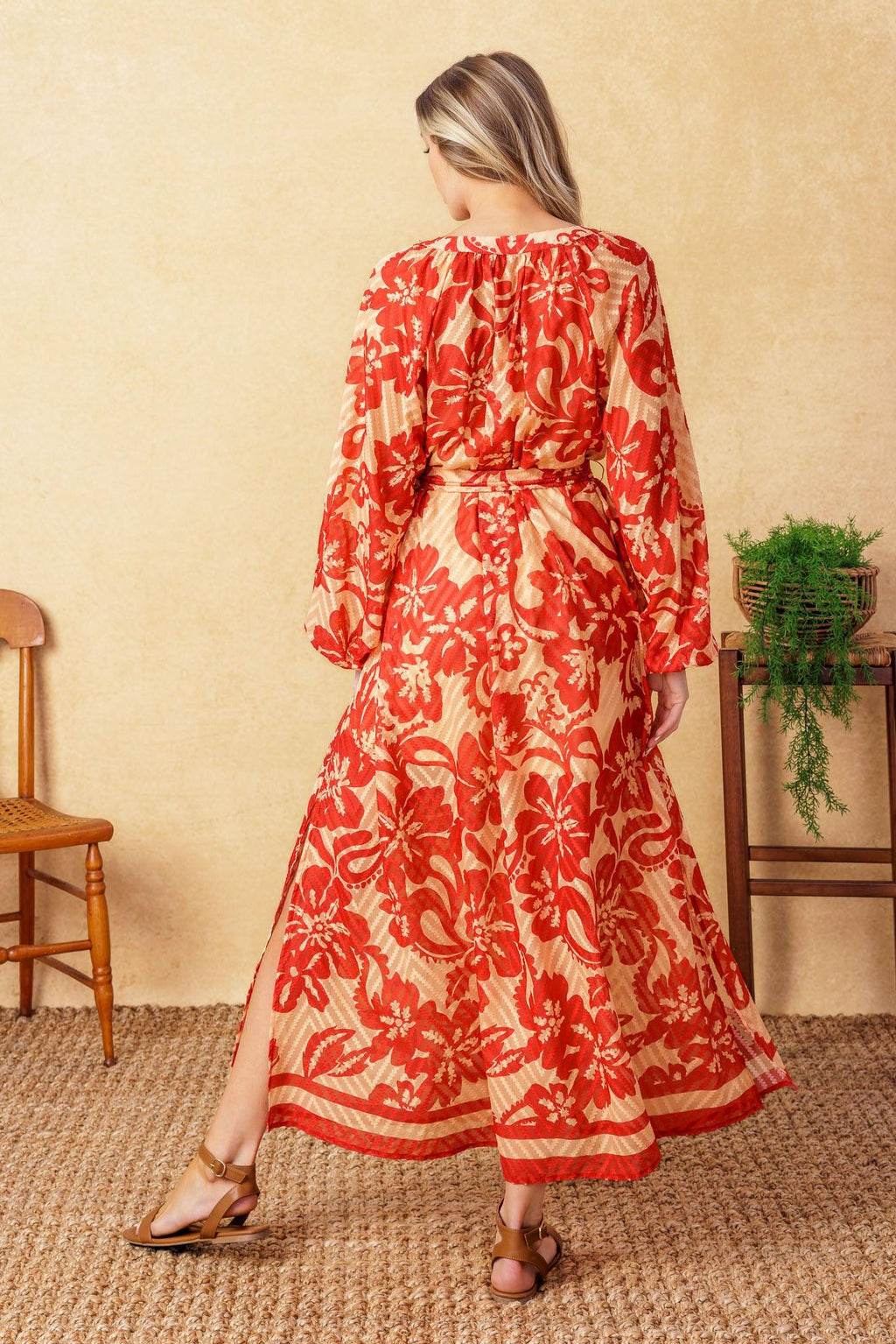 BACK IN ACTION WOVEN MIDI DRESS Flying Tomato