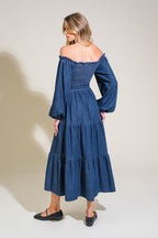 ARTISTIC IMPULSE DENIM MIDI DRESS Flying Tomato
