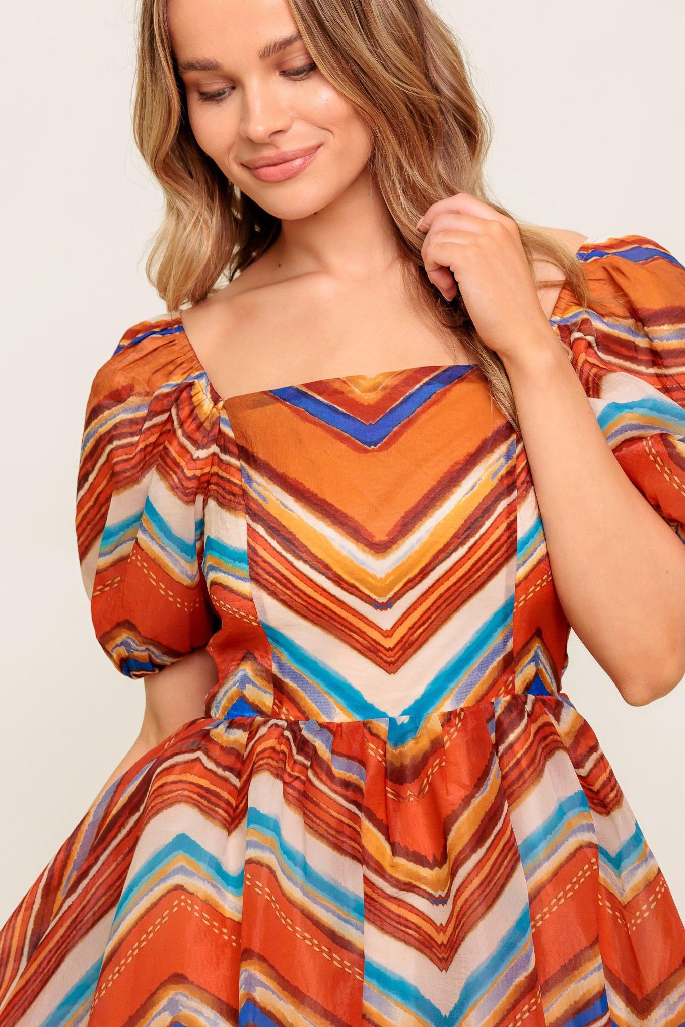 BRIGHT PERSONALITY WOVEN MIDI DRESS Flying Tomato