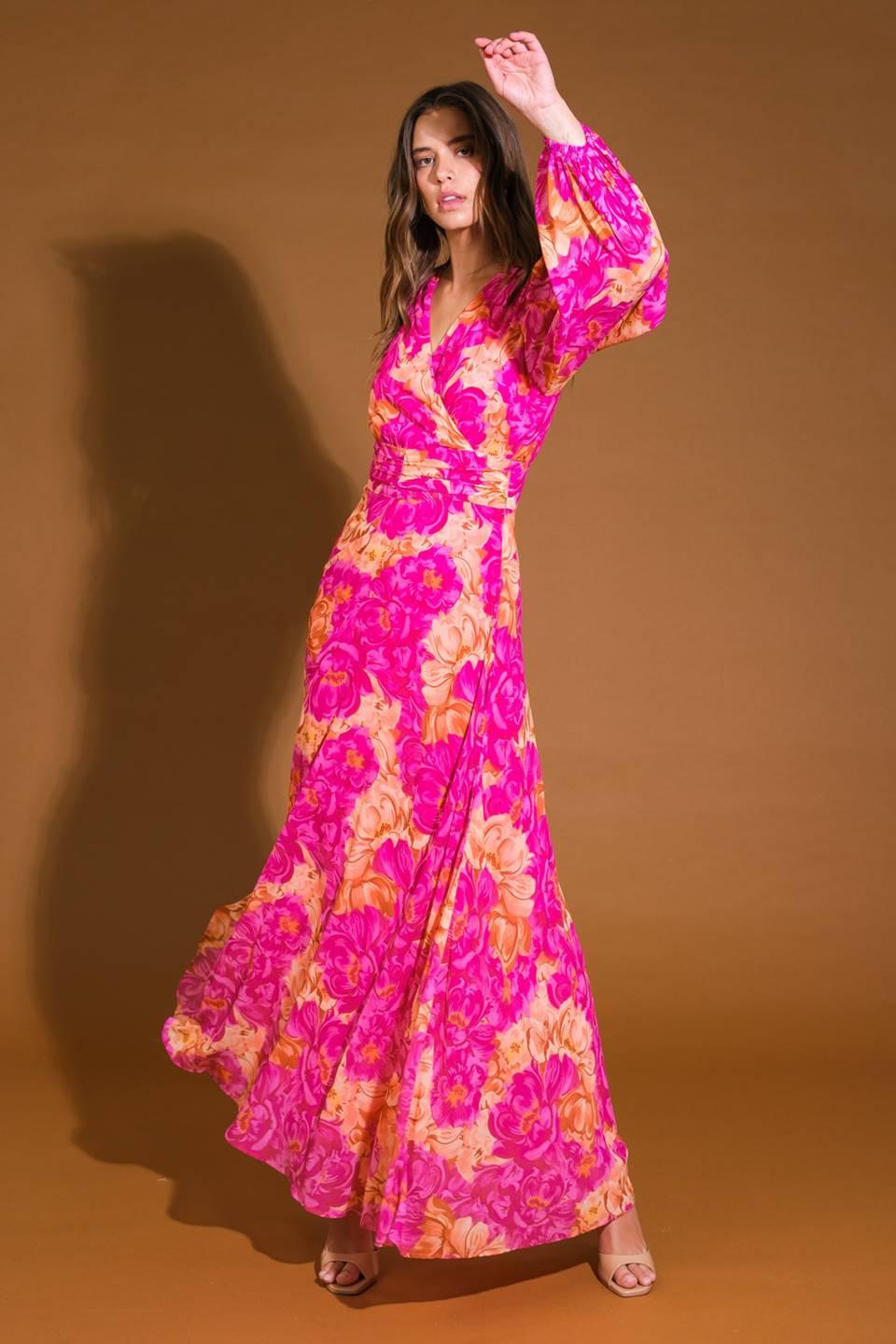 CUNNINGHAM FLORALS WOVEN MAXI DRESS Flying Tomato
