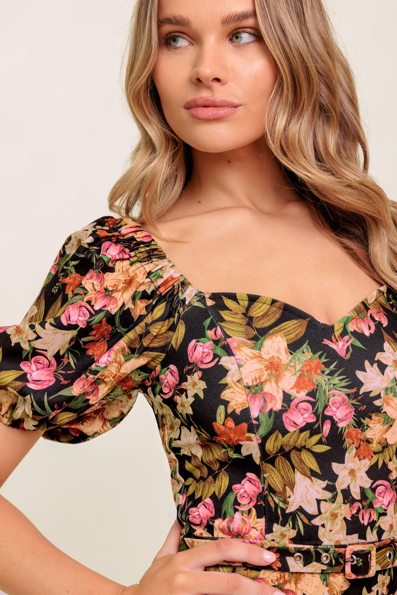 SWEET AT HEART WOVEN MIDI DRESS Flying Tomato
