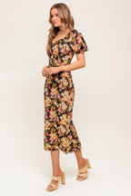 SWEET AT HEART WOVEN MIDI DRESS Flying Tomato