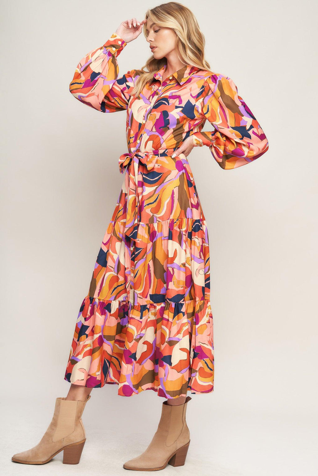 ROSEWOOD ROMANCE WOVEN MIDI DRESS Flying Tomato