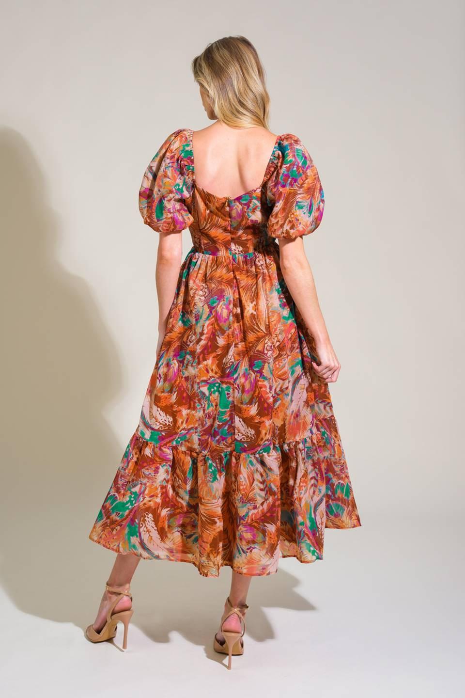 BRING US BACK WOVEN MIDI DRESS Flying Tomato