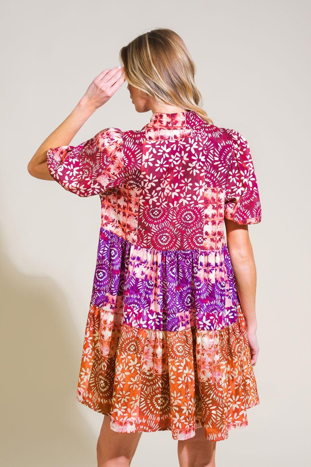 KEEP IT INTERESTING WOVEN MINI DRESS Flying Tomato