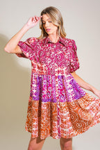 KEEP IT INTERESTING WOVEN MINI DRESS Flying Tomato