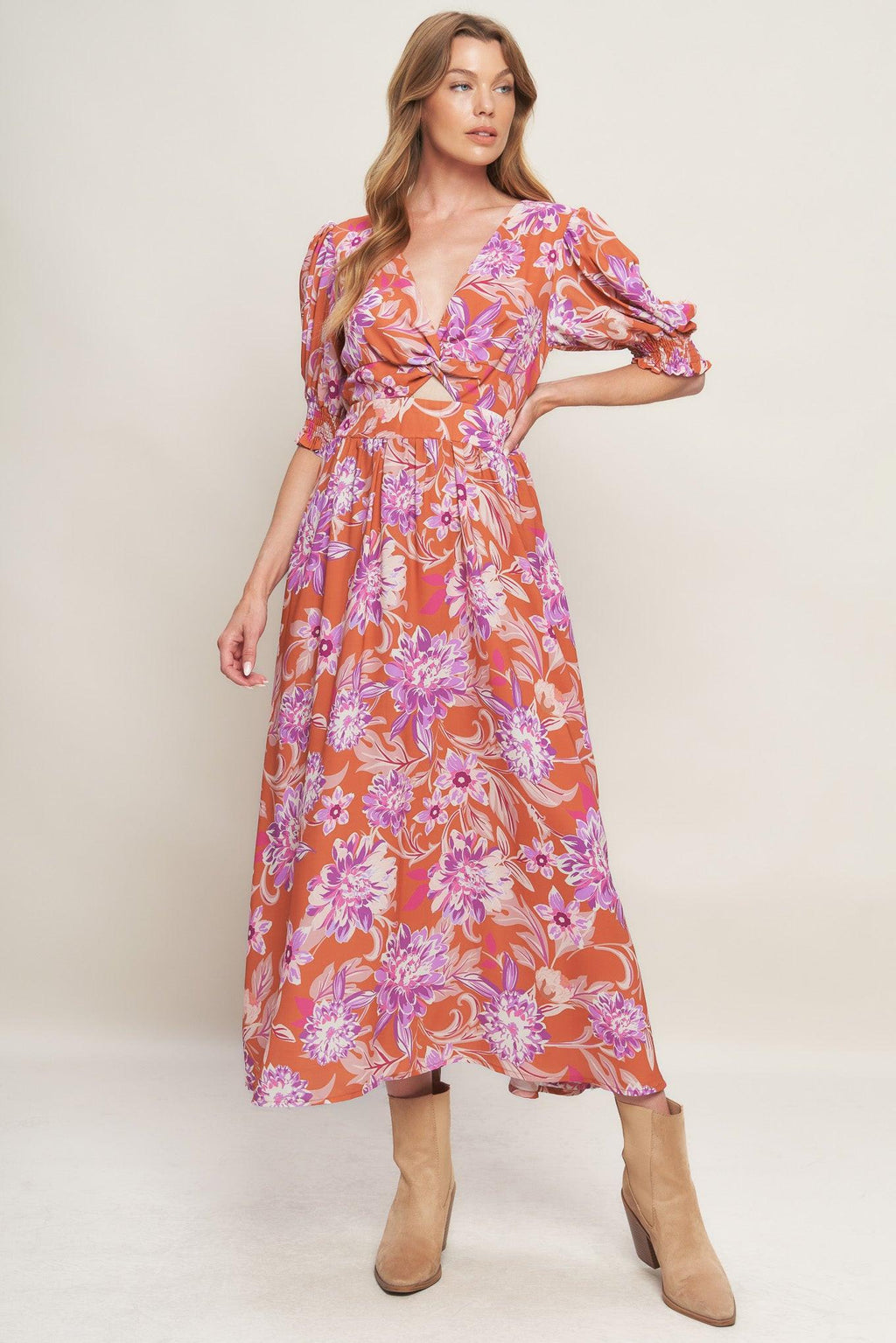 MEADOW SERENADE WOVEN MIDI DRESS Flying Tomato