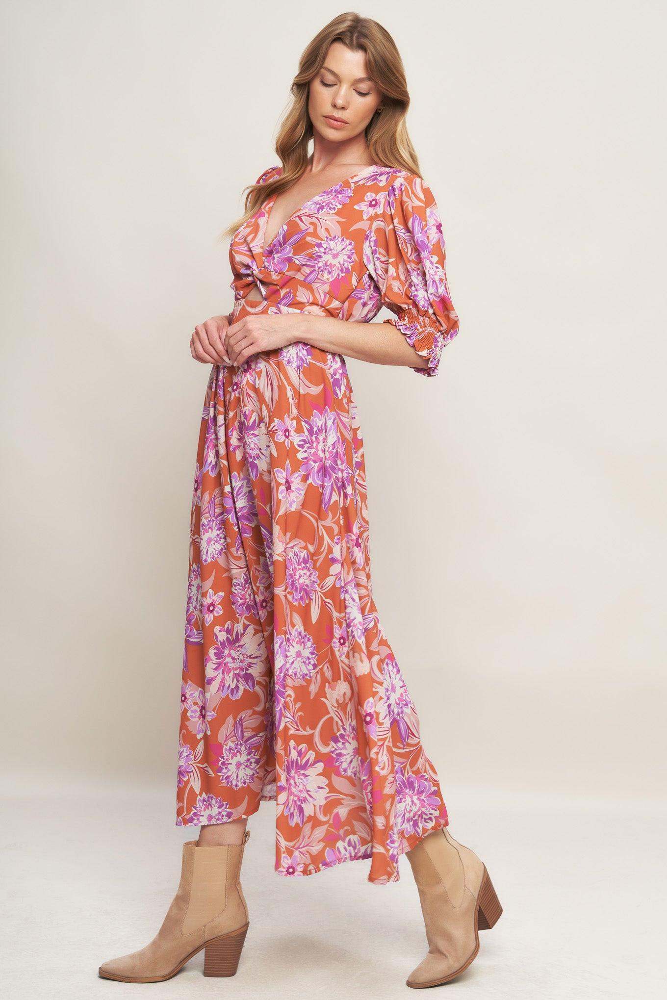 MEADOW SERENADE WOVEN MIDI DRESS Flying Tomato