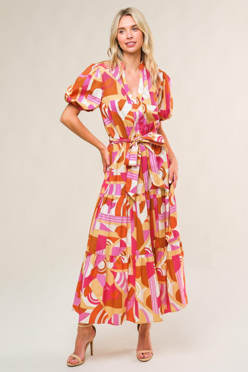 HARBOR POINT WOVEN MIDI DRESS Flying Tomato
