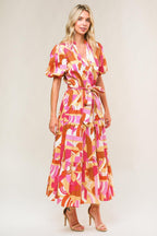 HARBOR POINT WOVEN MIDI DRESS Flying Tomato