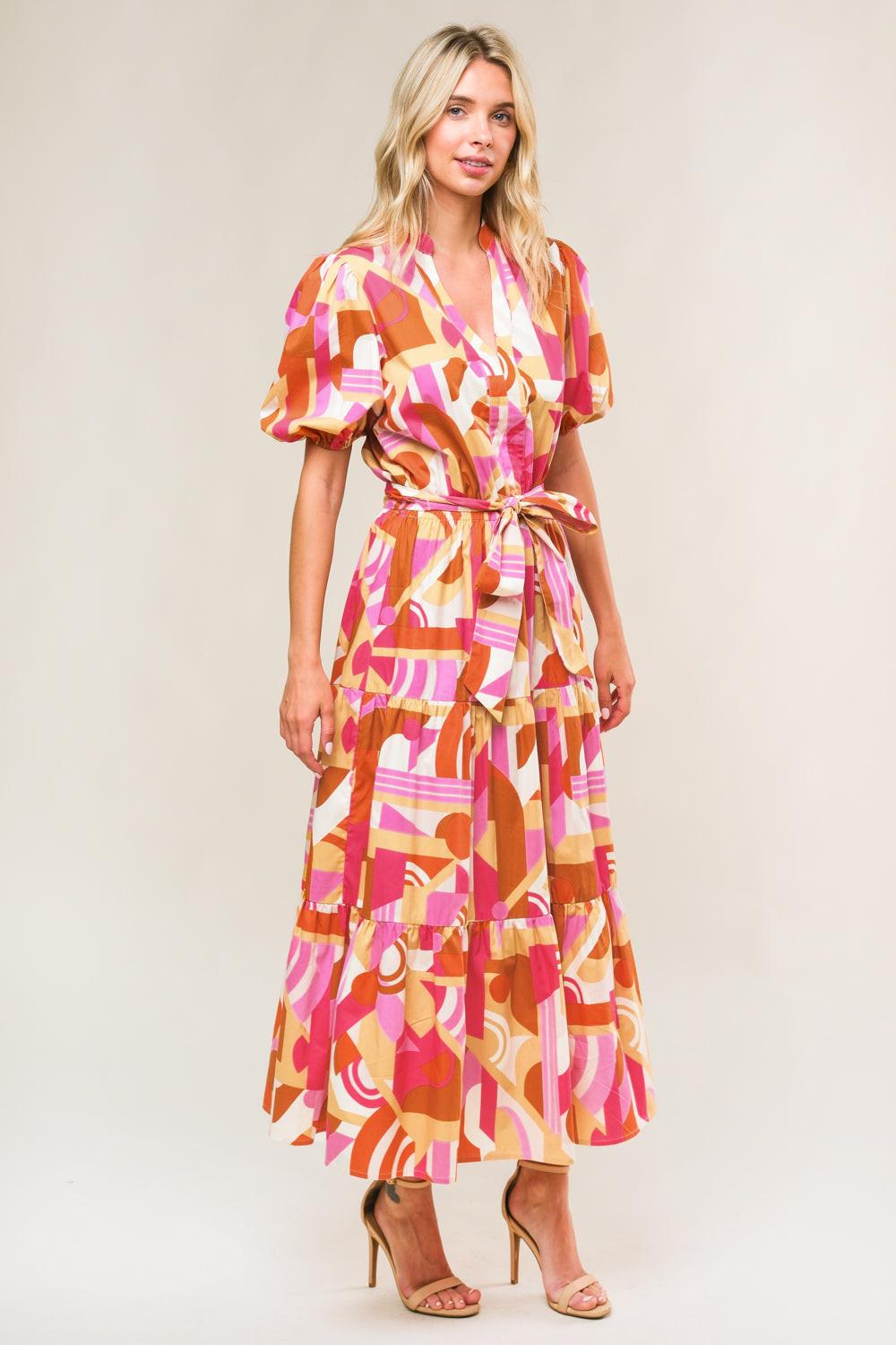 HARBOR POINT WOVEN MIDI DRESS Flying Tomato