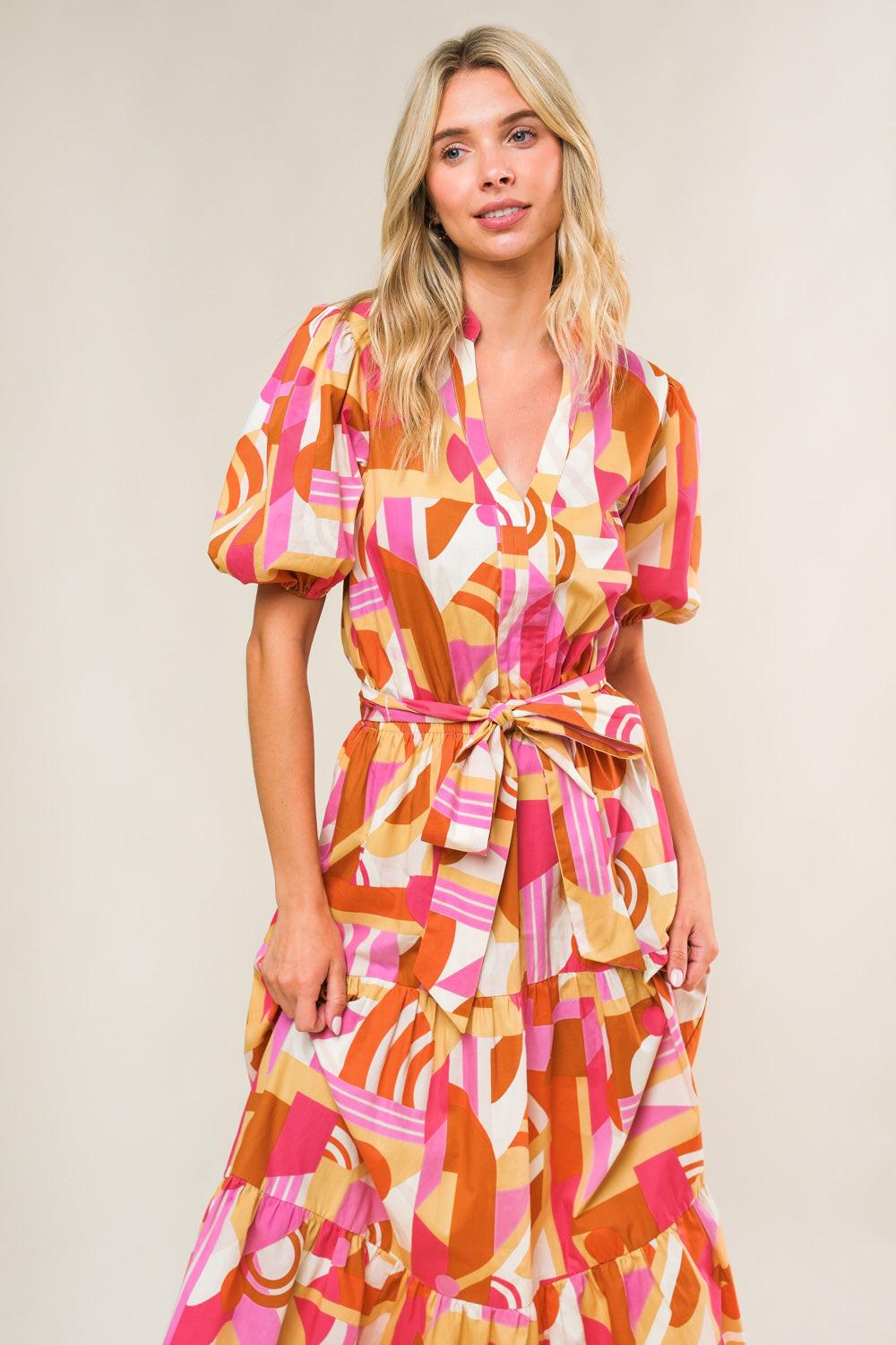 HARBOR POINT WOVEN MIDI DRESS Flying Tomato