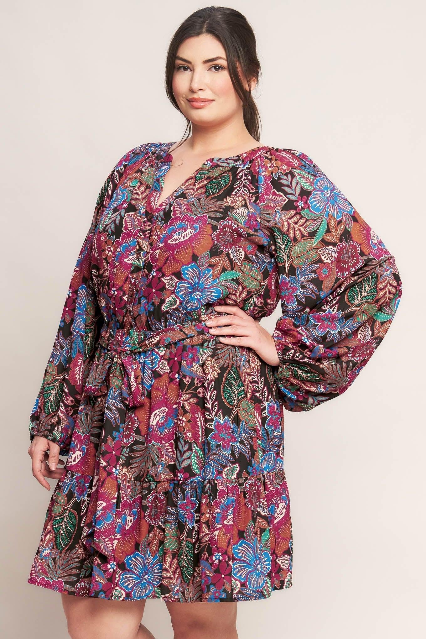FLORAL BLISS WOVEN MINI DRESS Flying Tomato