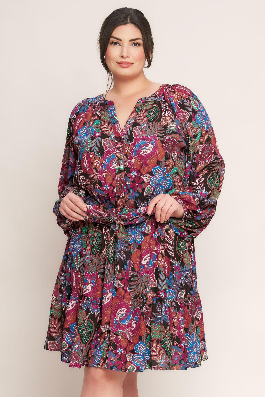 FLORAL BLISS WOVEN MINI DRESS Flying Tomato